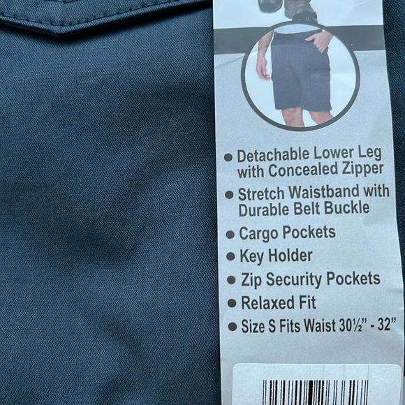 BC Clothing Men’s Convertible Pant in Navy Size 30-32/34 - Picture 6 of 6
